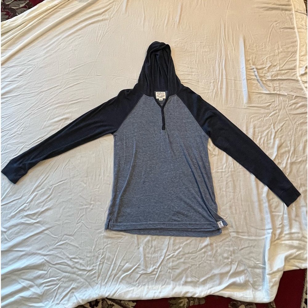 Lucky brand long sleeve collared hood shirt